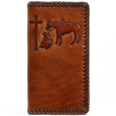 Nocona Cowboy Prayer Rodeo Wallet with Laced Edge