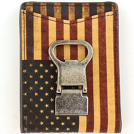 Nocona Distressed American Flag Money Clip with Bottle Opener