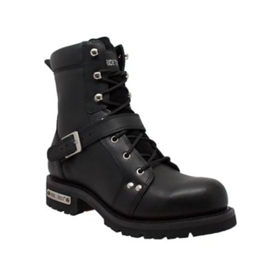 Ride Tecs Men's Leather Biker Boots, 8 in., Black