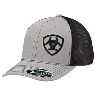 Ariat Men's Flexfit 110 Logo Offset Snapback Stretch Cap, Gray