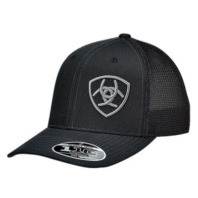 Ariat Men's Flexfit 110 Logo Offset Snapback Stretch Cap, Black