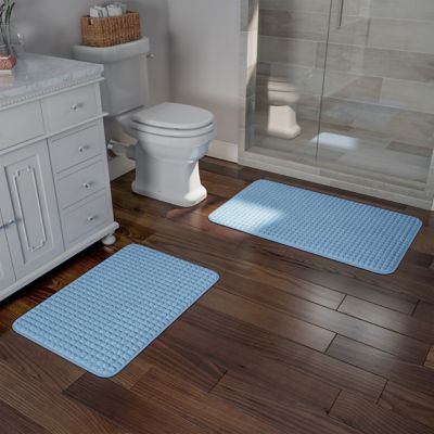 teal bath mat set