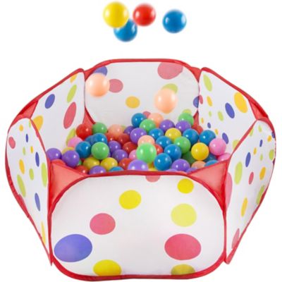 Image showing 6 th Hey! Play! Kids' Pop-Up Ball Pit with 200 Balls, 35 in. Pit, 21 in. x 15 in. Sides, 2.5 in. D Balls, 2 Child Capacity