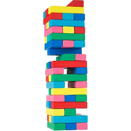 Hey! Play! Classic Wooden Blocks Stacking Game, 48 pc.
