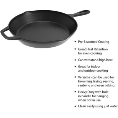 Image showing  12 in. Pre-Seasoned Cast-Iron Skillet