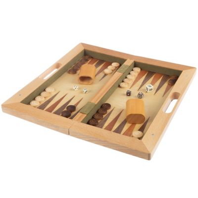 Image showing 8 th Hey! Play! Deluxe Wooden 3-in-1 Chess, Backgammon and Checkers Set, 2 Players, For Ages 5+