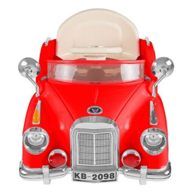 Image showing  6V Classic Car Coupe Ride-On Toy with Remote Control and Sound, Battery Powered, Red