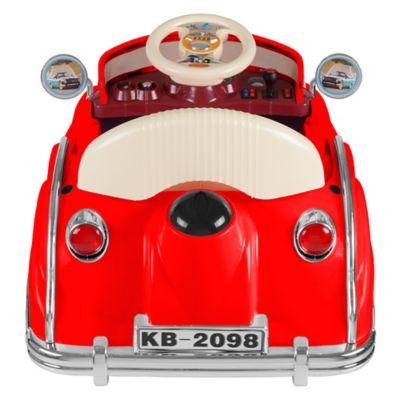 Image showing  6V Classic Car Coupe Ride-On Toy with Remote Control and Sound, Battery Powered, Red