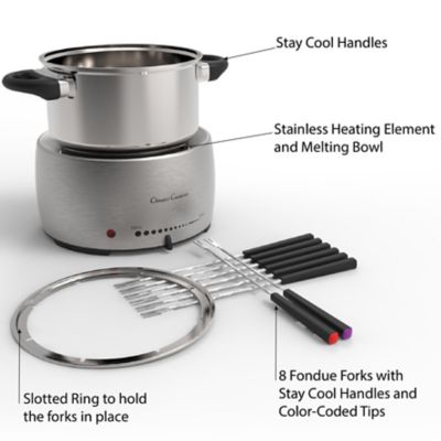 Image showing  Stainless Steel Electric Fondue Pot Set, 11 pc.