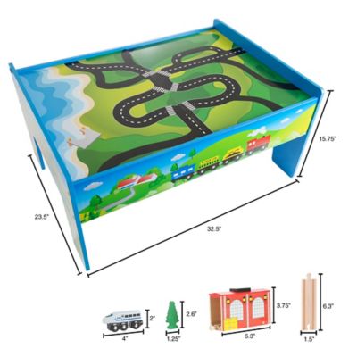 Image showing  Wooden Train Set Table, 75 pc.