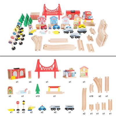 Image showing  Wooden Train Set Table, 75 pc.