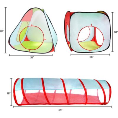 Image showing  Kids' Tent Cube and Tunnel Pop-Up Playhouse Hut