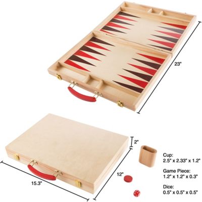 Image showing  Wooden Backgammon Board Game Set, 2 Players, For Ages 5+