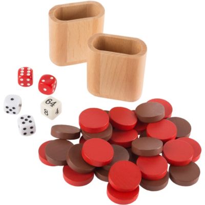 Image showing  Wooden Backgammon Board Game Set, 2 Players, For Ages 5+