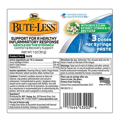 Image showing  Bute-Less Comfort and Recovery Horse Supplement Paste, 1 oz. Syringe, 3 Doses