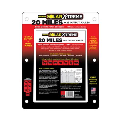 Image showing  0.25-Joule 20-Mile Solar-Powered Solar X-Treme Fence Energizer