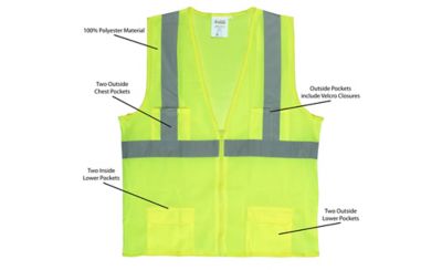 Image showing  Men's Class II Rated Safety Vest with 2 in. Reflective Tape