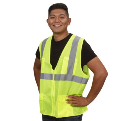 XX-Large Orange Cordova Safety Products VS270P2XL Polyester Mesh Class 2 Surveyors Safety Vest with 2 Reflective Tape 