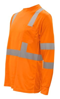 Cordova Men's Hi-Vis Class 3 Cor-Brite Long-Sleeve Work Shirt, Orange