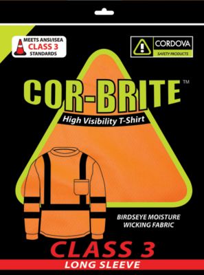 Image showing  Men's Hi-Vis Class 3 Cor-Brite Long-Sleeve Work Shirt, Orange