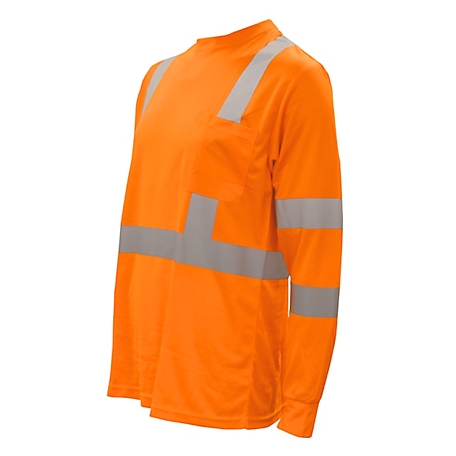 Cordova Men's Long-Sleeve Class 3 Cor-Brite Hi-Vis Shirt, Orange