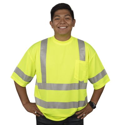 Image showing  Men's Short-Sleeve Class 3 Cor-Brite Hi-Vis Shirt, Lime
