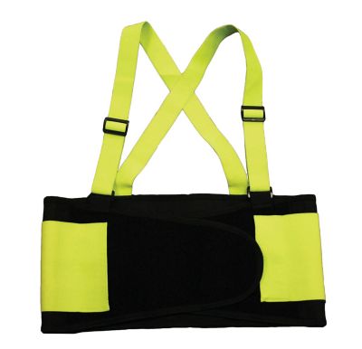 Cordova Unisex Polyester Hi-Vis Adjustable Back Support Belt, 1.25 in., Lime