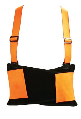 Image showing  Unisex Polyester Hi-Vis Adjustable Back Support Belt, 1.25 in., Orange