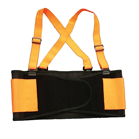 Cordova Unisex Hi-Vis Adjustable Back Support Belt, 12 in. L x 6 in. W, Orange