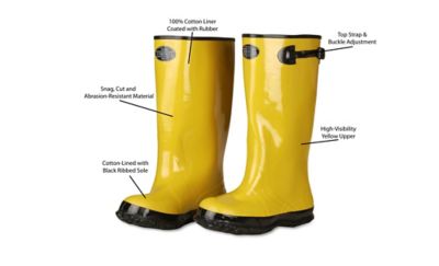 Image showing  Unisex Cotton-Lined Rubber Slush Boots, Yellow, 17 in.