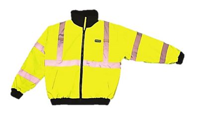 Image showing 1 th Cordova Men's Hi-Vis Reptyle Quilted Bomber Jacket, Lime