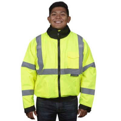 Image showing  Men's Hi-Vis Reptyle Quilted Bomber Jacket, Lime