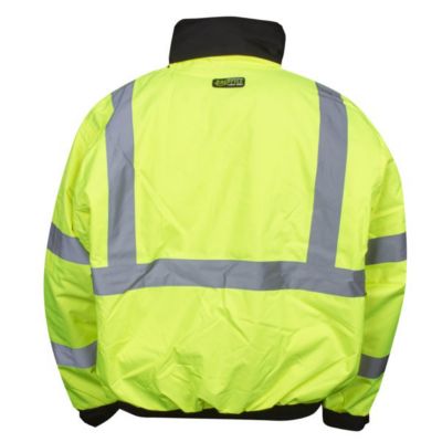 Image showing 5 th Cordova Men's Hi-Vis Reptyle Quilted Bomber Jacket, Lime