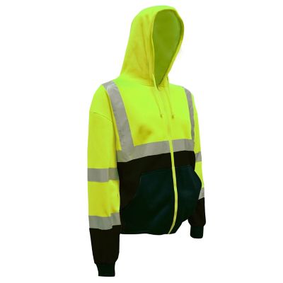 Cordova Unisex Hi-Vis Class 3 Cor-Brite Hooded Sweatshirt, Lime