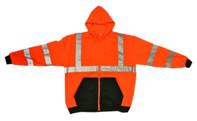 Image showing  Unisex Hi-Vis Class 3 Cor-Brite Hooded Sweatshirt, Orange
