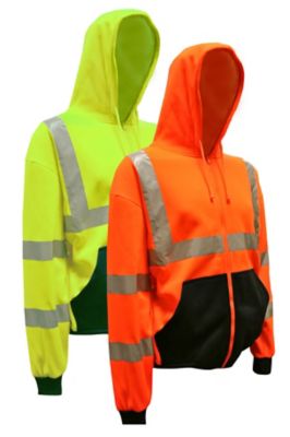 Image showing  Unisex Hi-Vis Class 3 Cor-Brite Hooded Sweatshirt, Orange