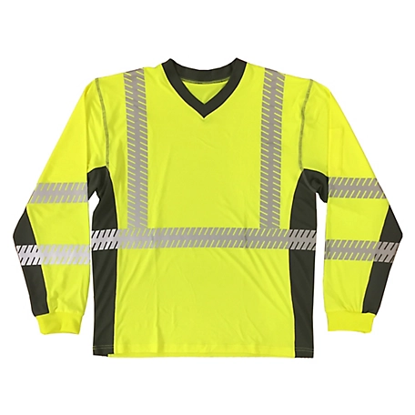 Cordova Men's Long-Sleeve Class 2 Cor-Brite Ultralight Comfort Stretch Shirt, Lime