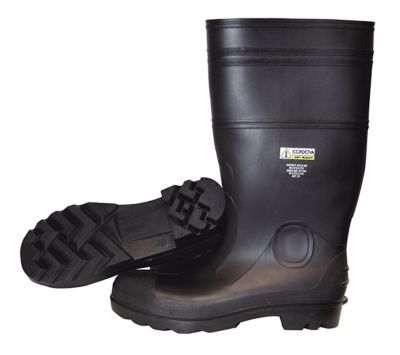 Cordova Unisex Cotton-Lined PVC Boots, 16 in., Black