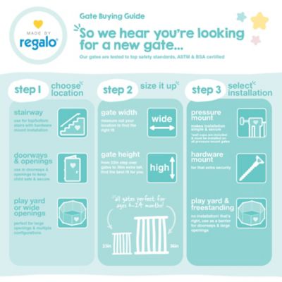 Image showing 9 th Regalo 23 in. Easy Fit Adjustable Plastic Baby Safety Gate, 26 in. to 42 in. W