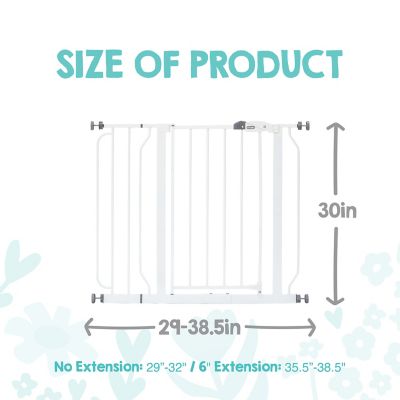 Image showing  30 in. Easy Step Walk-Through Metal Pet Gate, White, 29 in. to 39 in. W