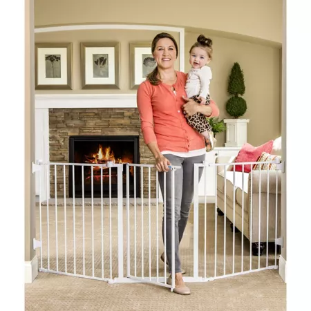 Regalo 30" Super Wide Configurable Metal Pet Gate 76" Width Pet Gates