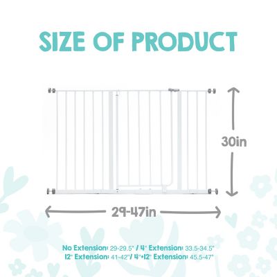 Image showing  Easy Open Baby Gate, Pressure Mount with 2 Included Extension Kits, 29 in. to 47 in.