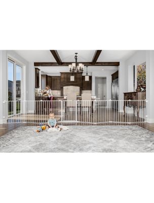 Image showing  28 in. 2-in-1 Super Wide Adjustable Pet Gate and Play Yard, 192 in. W
