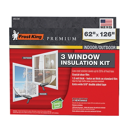 Frost King Premium Indoor/Outdoor Window Film Insulation Kit for 3 Standard Windows