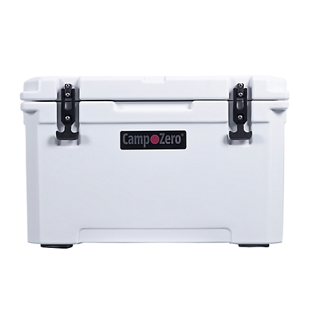 Camp-Zero 40 - 42.26 qt. Premium Cooler with 4 Molded-In Cup Holders and Comfort Grip Handles - White
