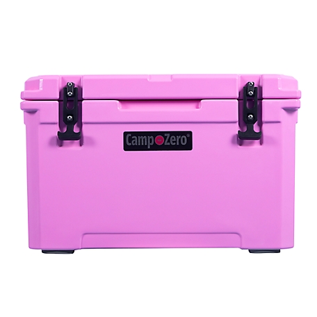 Camp-Zero 40-42.26 qt. Premium Cooler with 4 Molded-In Cup Holders - Pink