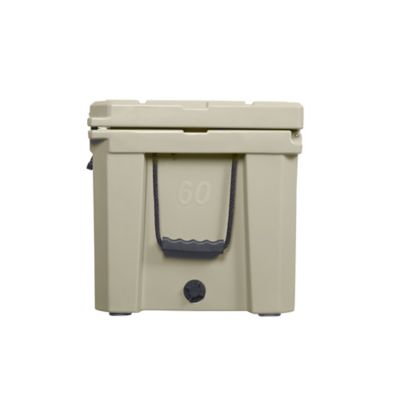 Image showing  60L-63 qt Cooler/Ice Chest with 4 Molded-in Cup Holders and No-Lose Drain Plug Beige