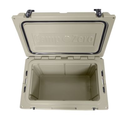 Image showing  60L-63 qt Cooler/Ice Chest with 4 Molded-in Cup Holders and No-Lose Drain Plug Beige
