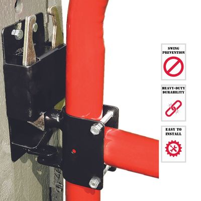 Tarter 2-Way Heavy-Duty Lockable Gate Latch for 1-5/8 to 2 in. Diameter Round Tube Gates, 4-1/4 in. x 11 in., 5 lb. Great gate latch system!! This way better than any chain, it can be opened with one hand & slammed shut