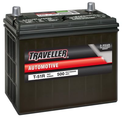 Traveller Automotive Battery, 51R Group Size, 500 CCA